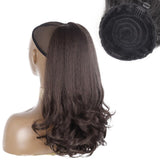 XINRAN Kinky Straight Long Ponytail Hair Extension 24 Inch Magic Paste Heat Resistant Wrap Around Yaki Ponytail for Black Women