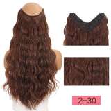 Long Wavy Culry U-Shaped Half Wig for Women 24" Natural Female Long Black Brown Wigs Heat Resistant Synthetic Fake Hair