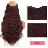 Long Wavy Culry U-Shaped Half Wig for Women 24" Natural Female Long Black Brown Wigs Heat Resistant Synthetic Fake Hair
