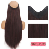 Long Wavy Culry U-Shaped Half Wig for Women 24" Natural Female Long Black Brown Wigs Heat Resistant Synthetic Fake Hair