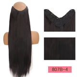 Long Wavy Culry U-Shaped Half Wig for Women 24" Natural Female Long Black Brown Wigs Heat Resistant Synthetic Fake Hair