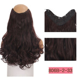 Long Wavy Culry U-Shaped Half Wig for Women 24" Natural Female Long Black Brown Wigs Heat Resistant Synthetic Fake Hair