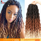 Leeons Wholesale Faux Locs Curly Crochet Braids Hair Extension 6pcs Synthetic Brading Hair Soft Dread Locks Goddess Crochet Locs