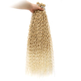 Kinky Curly Hair Bundles Synthetic Hair Extensions Blonde Two Tone Color Hair Weave Bundles 3bundle/100g For Women Free Shipping