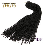 VERVES Crochet Dreadlocks Hair Extension 18 inch 54 roots/piece Soft Sister Locks Afro Crochet Braids synthetic hair Blonde,Bug