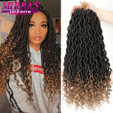 Goddess Locs Crochet Hair Soft Faux Locks Crochet Braids With Curly Ends Wavy Synthetic Braiding Hair Extensions For Black Women