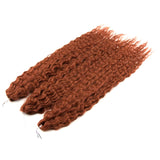FASHION IDOL Soft Water Wave Twist Crochet Hair Synthetic Braid Hair Ombre Blonde Pink 22 Inch Deep Wave Braiding Hair Extension