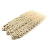 FASHION IDOL Soft Water Wave Twist Crochet Hair Synthetic Braid Hair Ombre Blonde Pink 22 Inch Deep Wave Braiding Hair Extension