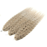 FASHION IDOL Soft Water Wave Twist Crochet Hair Synthetic Braid Hair Ombre Blonde Pink 22 Inch Deep Wave Braiding Hair Extension