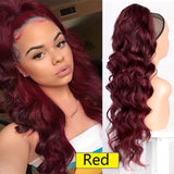 Vigorous Long Body Wavy Drawstring Ponytail  for Women Synthetic Wave Hair Extension Clip in Hairpiece Black Fake Hair
