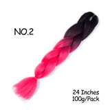 Mirra's Mirror 24inch Jumbo Hair For Braids Ombre Braiding Hair Extensions Synthetic Jumbo Braid Blonde Pink Golden Hair