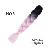 Mirra's Mirror 24inch Jumbo Hair For Braids Ombre Braiding Hair Extensions Synthetic Jumbo Braid Blonde Pink Golden Hair