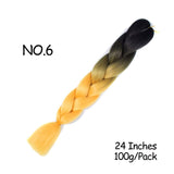 Mirra's Mirror 24inch Jumbo Hair For Braids Ombre Braiding Hair Extensions Synthetic Jumbo Braid Blonde Pink Golden Hair