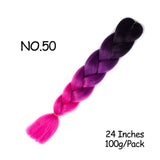 Mirra's Mirror 24inch Jumbo Hair For Braids Ombre Braiding Hair Extensions Synthetic Jumbo Braid Blonde Pink Golden Hair