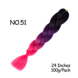 Mirra's Mirror 24inch Jumbo Hair For Braids Ombre Braiding Hair Extensions Synthetic Jumbo Braid Blonde Pink Golden Hair