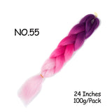 Mirra's Mirror 24inch Jumbo Hair For Braids Ombre Braiding Hair Extensions Synthetic Jumbo Braid Blonde Pink Golden Hair