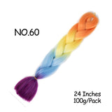 Mirra's Mirror 24inch Jumbo Hair For Braids Ombre Braiding Hair Extensions Synthetic Jumbo Braid Blonde Pink Golden Hair