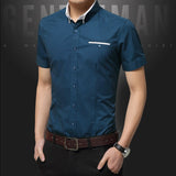 New Arrival Summer Casual Shirt Men Good Quality Mens Dress Shirts Solid Slim Fit Short Sleeve Men's Clothing 2019 Plus Size 5XL