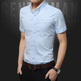 New Arrival Summer Casual Shirt Men Good Quality Mens Dress Shirts Solid Slim Fit Short Sleeve Men's Clothing 2019 Plus Size 5XL