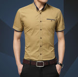 New Arrival Summer Casual Shirt Men Good Quality Mens Dress Shirts Solid Slim Fit Short Sleeve Men's Clothing 2019 Plus Size 5XL