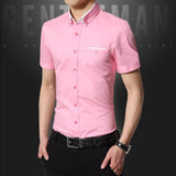 New Arrival Summer Casual Shirt Men Good Quality Mens Dress Shirts Solid Slim Fit Short Sleeve Men's Clothing 2019 Plus Size 5XL