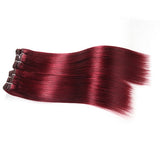 Rebecca 4 Bundles 190g/Pack Brazilian Straight Hair Weave Black Brown Red Human Hair 6 Colors #1 #1B #2 #4 #99J #Burgundy