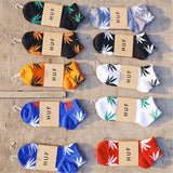 1 Pair Men Socks Cotton Spring Summer and Autumn Weed Colorful Male Short Soft Breathable Wet Socks Maple Leaf Casual Socks