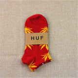 1 Pair Men Socks Cotton Spring Summer and Autumn Weed Colorful Male Short Soft Breathable Wet Socks Maple Leaf Casual Socks