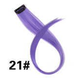 Alileader Clip In One Hairpiece Ombre 20 Colors 50Cm Long Straight Synthetic Hair Extension Clip On Pink Grey 613# Red Blue