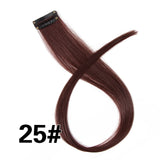 Alileader Clip In One Hairpiece Ombre 20 Colors 50Cm Long Straight Synthetic Hair Extension Clip On Pink Grey 613# Red Blue