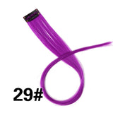 Alileader Clip In One Hairpiece Ombre 20 Colors 50Cm Long Straight Synthetic Hair Extension Clip On Pink Grey 613# Red Blue