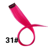 Alileader Clip In One Hairpiece Ombre 20 Colors 50Cm Long Straight Synthetic Hair Extension Clip On Pink Grey 613# Red Blue