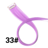 Alileader Clip In One Hairpiece Ombre 20 Colors 50Cm Long Straight Synthetic Hair Extension Clip On Pink Grey 613# Red Blue