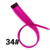 Alileader Clip In One Hairpiece Ombre 20 Colors 50Cm Long Straight Synthetic Hair Extension Clip On Pink Grey 613# Red Blue