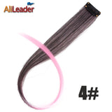 Alileader Clip In One Hairpiece Ombre 20 Colors 50Cm Long Straight Synthetic Hair Extension Clip On Pink Grey 613# Red Blue