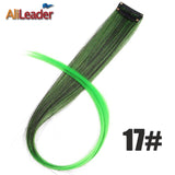 Alileader Clip In One Hairpiece Ombre 20 Colors 50Cm Long Straight Synthetic Hair Extension Clip On Pink Grey 613# Red Blue