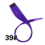 Alileader Clip In One Hairpiece Ombre 20 Colors 50Cm Long Straight Synthetic Hair Extension Clip On Pink Grey 613# Red Blue