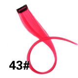 Alileader Clip In One Hairpiece Ombre 20 Colors 50Cm Long Straight Synthetic Hair Extension Clip On Pink Grey 613# Red Blue