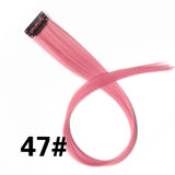 Alileader Clip In One Hairpiece Ombre 20 Colors 50Cm Long Straight Synthetic Hair Extension Clip On Pink Grey 613# Red Blue