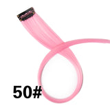 Alileader Clip In One Hairpiece Ombre 20 Colors 50Cm Long Straight Synthetic Hair Extension Clip On Pink Grey 613# Red Blue