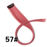 Alileader Clip In One Hairpiece Ombre 20 Colors 50Cm Long Straight Synthetic Hair Extension Clip On Pink Grey 613# Red Blue