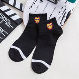 New Marvel Comics Heroes General Socks Cartoon Iron Man Captain America High Temperature Stitching Pattern Casual Mens Socks