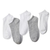 10piece=5pairs Men Short Socks Black White Style Casual Low Cut Ankle Socks Men's Slippers Shallow Mouth Male Boat Socks Meias